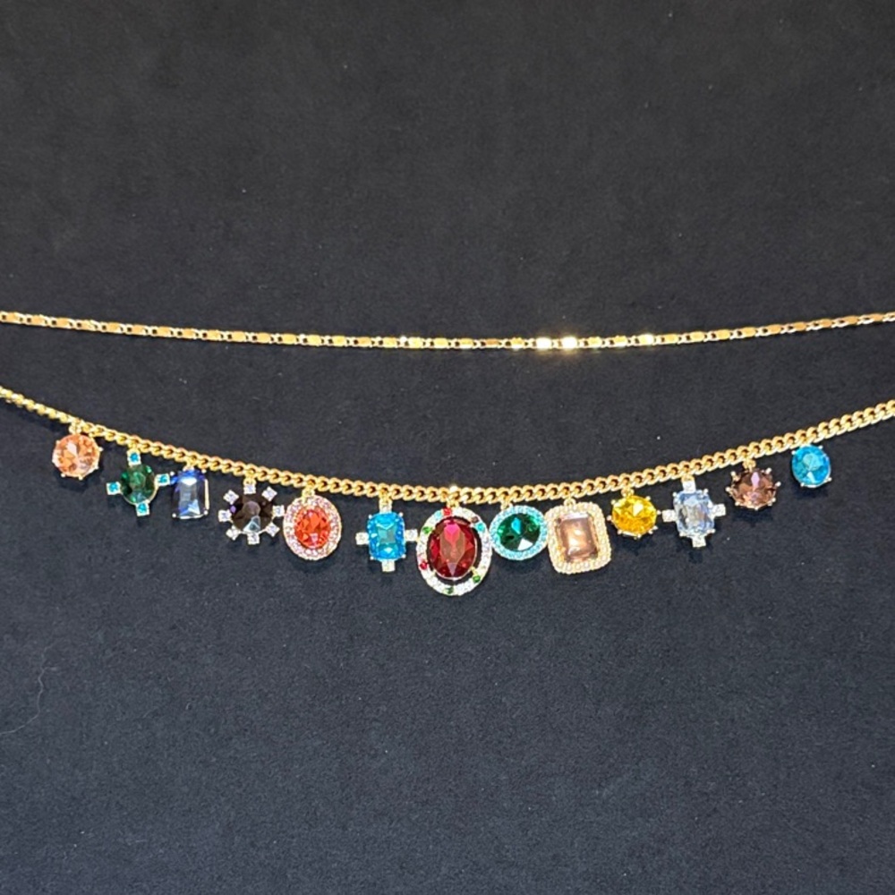 House of Harlow 1960 Gold & Multicolor Gemstone Necklace - Picture 8 of 8